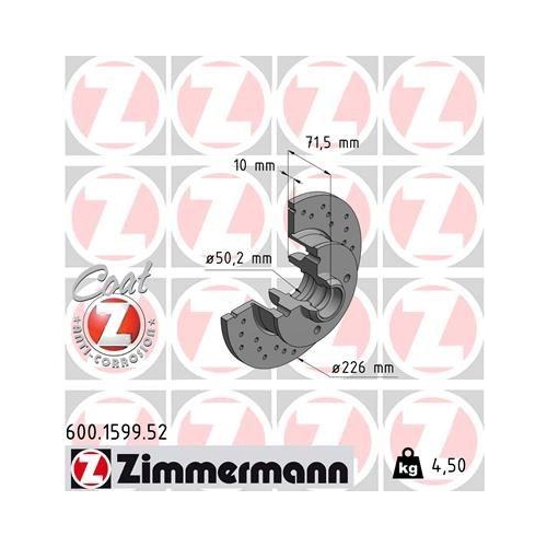 ZIMMERMANN Bremsscheibe SPORT Z 600.1599.52