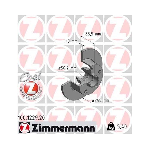 ZIMMERMANN Bremsscheibe COAT Z 100.1229.20