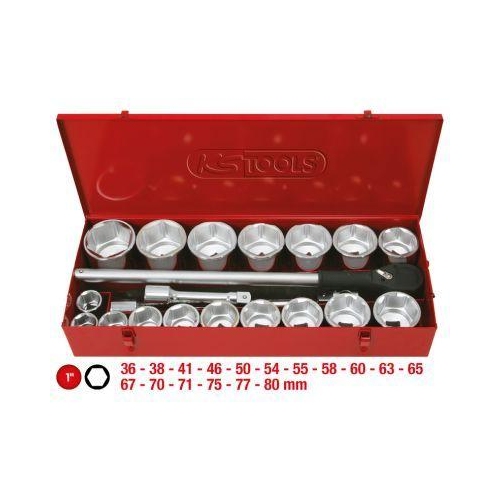 1 Zoll Steckschl&uuml;ssel-Satz, 21-tlg KS TOOLS 911.0822