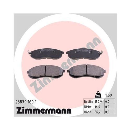 ZIMMERMANN Bremsbelagsatz, Scheibenbremse 23879.160.1