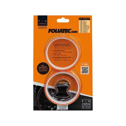 FOLIATEC PIN STRIPING DESIGN FELGEN STRIPES ORANGE INKL. MONTAGETOOL