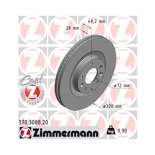ZIMMERMANN Bremsscheibe COAT Z 370.3088.20
