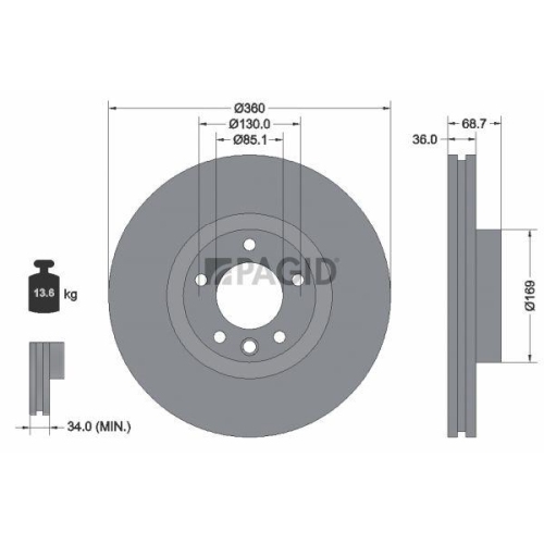 PAGID Bremsscheibe 55627NHC