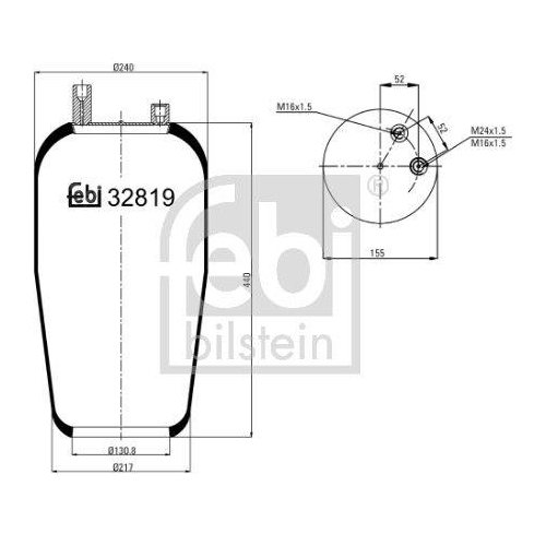 FEBI BILSTEIN Federbalg, Luftfederung 32819