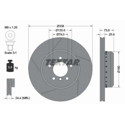 TEXTAR Bremsscheibe PRO+ 92266925