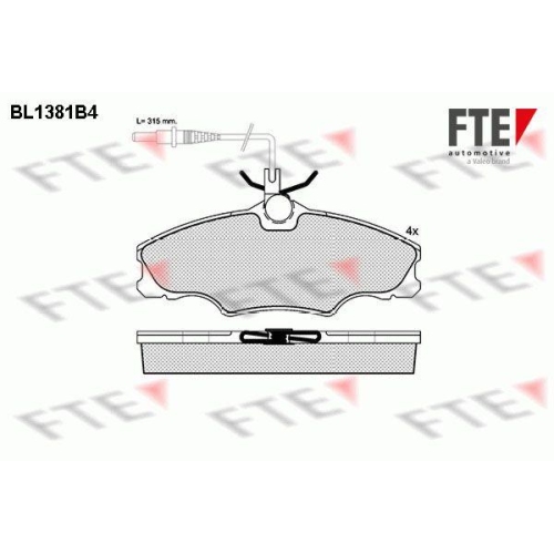 FTE Bremsbelagsatz, Scheibenbremse 9010156