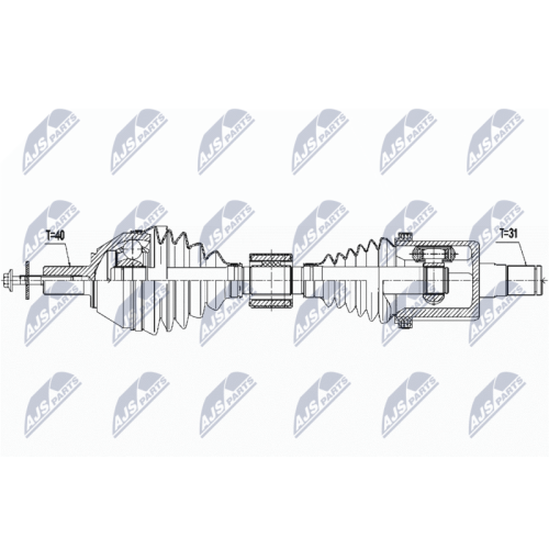 NTY Antriebswelle NPW-VV-115