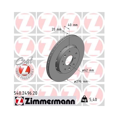 ZIMMERMANN Bremsscheibe COAT Z 540.2496.20