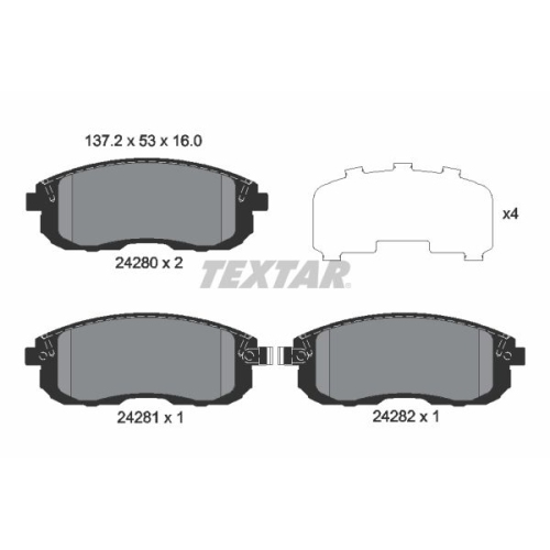 TEXTAR Bremsbelagsatz, Scheibenbremse 2428001