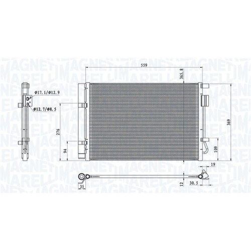 MAGNETI MARELLI Kondensator, Klimaanlage 350203100800