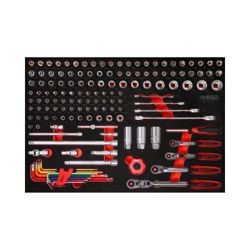 1/4 Zoll + 3/8 Zoll Steckschl&uuml;ssel-Satz in Schaumstoffeinlage, 140-tlg KS TOOLS