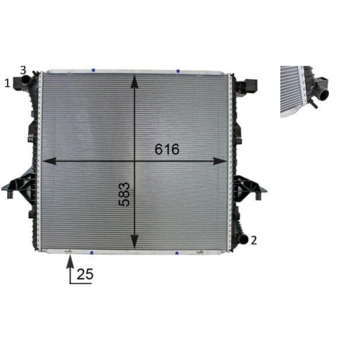 MAHLE Kühler, Motorkühlung BEHR CR 81 000S