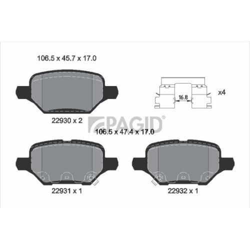 PAGID Bremsbelagsatz, Scheibenbremse T4185N