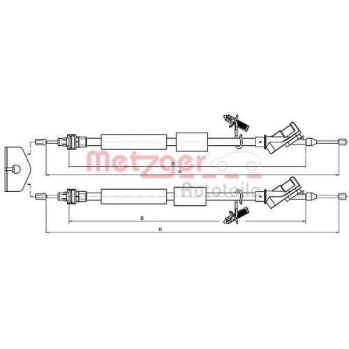 METZGER AUTOTEILE Seilzug, Feststellbremse 10.5371
