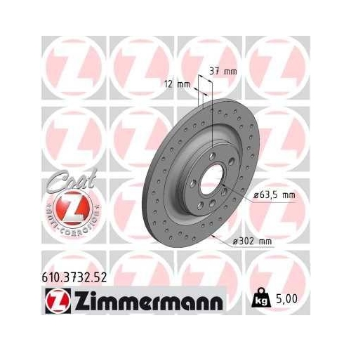 ZIMMERMANN Bremsscheibe SPORT Z 610.3732.52