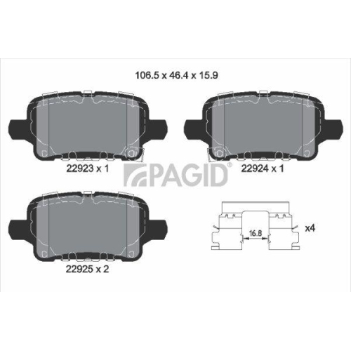 PAGID Bremsbelagsatz, Scheibenbremse T2741N