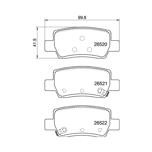 HELLA Bremsbelagsatz, Scheibenbremse 8DB 355 045-941