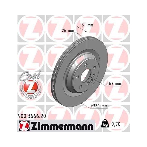 ZIMMERMANN Bremsscheibe COAT Z 400.3666.20