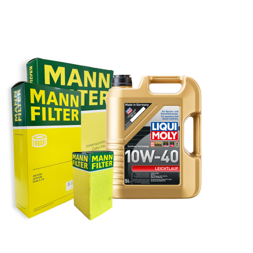 Liqui Moly Motoröl 10W-40 5-Liter+Ölfilter+Luftfilter Mann-Filter Inspektion Set