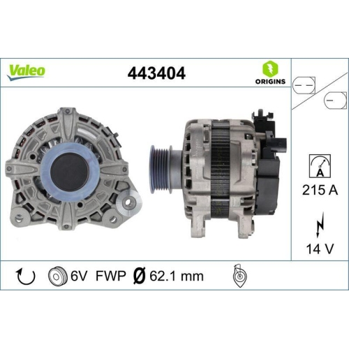 VALEO Generator VALEO ORIGINS - NEW O.E. TECHNOLOGIE 443404