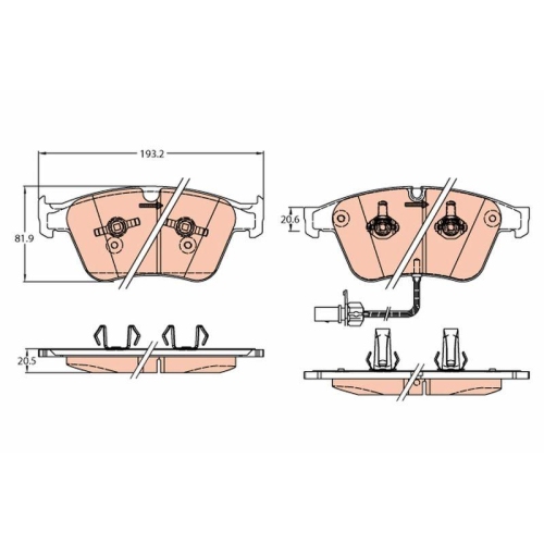 TRW Bremsbelagsatz, Scheibenbremse GDB2177