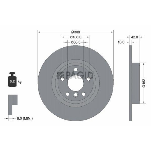 PAGID Bremsscheibe 56095NHC