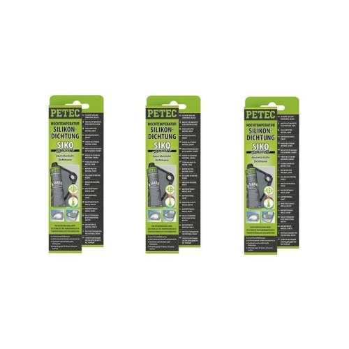 3x Dichtstoff PETEC 97780 HOCHTEMPERATUR-SILIKONDICHTUNG SIKO, SCHWARZ