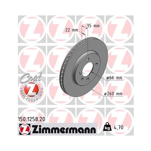ZIMMERMANN Bremsscheibe COAT Z 150.1258.20