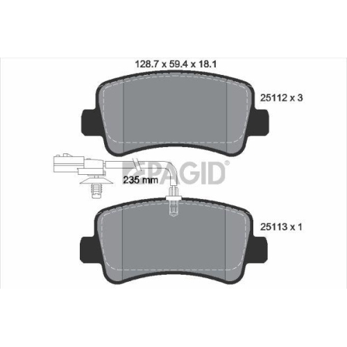 PAGID Bremsbelagsatz, Scheibenbremse T1970N