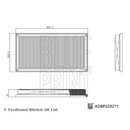 BLUE PRINT Luftfilter ADBP220211