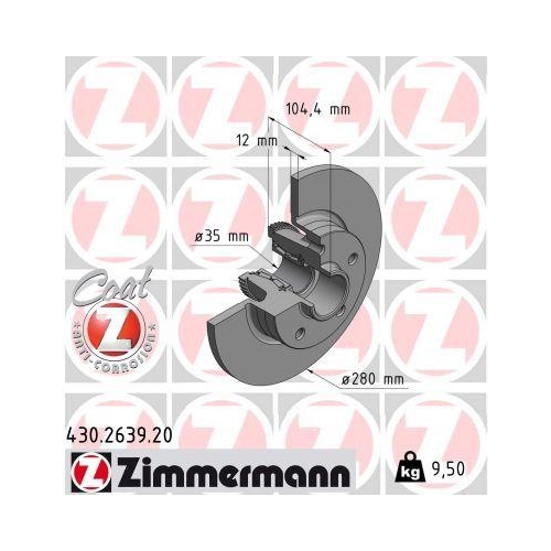 ZIMMERMANN Bremsscheibe COAT Z 430.2639.20