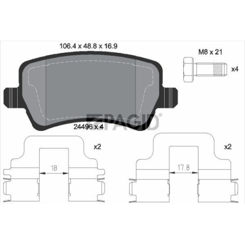 PAGID Bremsbelagsatz, Scheibenbremse T2641N