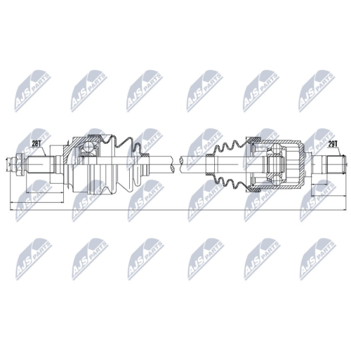 NTY Antriebswelle NPW-HD-041