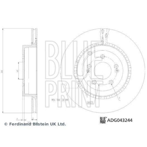 BLUE PRINT Bremsscheibe ADG043244