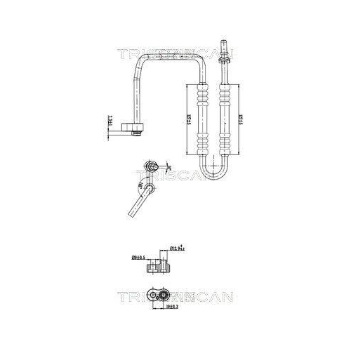 TRISCAN Hochdruck-/Niederdruckleitung, Klimaanlage 9010 29038