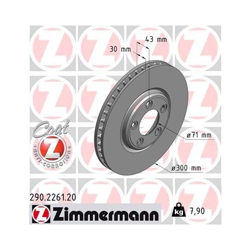ZIMMERMANN Bremsscheibe COAT Z 290.2261.20