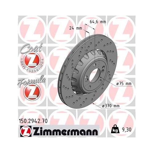 ZIMMERMANN Bremsscheibe FORMULA Z 150.2942.70
