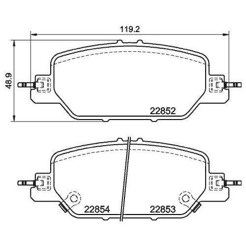 HELLA Bremsbelagsatz, Scheibenbremse 8DB 355 039-191