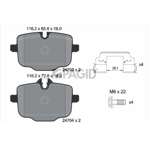 PAGID Bremsbelagsatz, Scheibenbremse T1819N