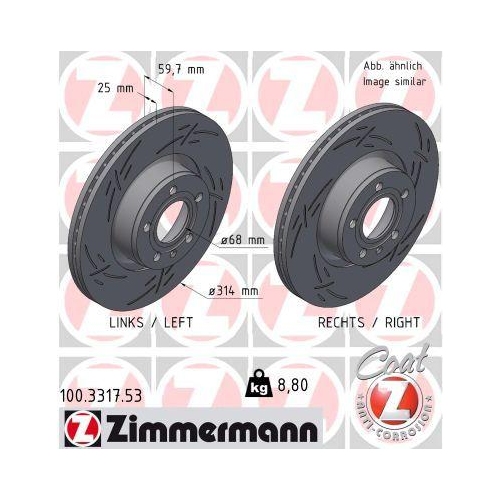 ZIMMERMANN Bremsscheibe BLACK Z 100.3317.53