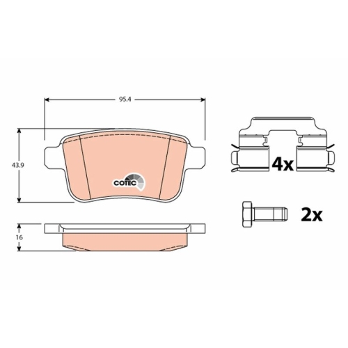 TRW Bremsbelagsatz, Scheibenbremse COTEC GDB1786