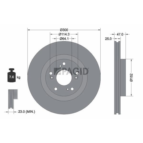 PAGID Bremsscheibe 54779NC