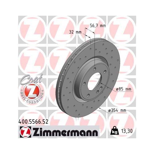 ZIMMERMANN Bremsscheibe SPORT Z 400.5566.52
