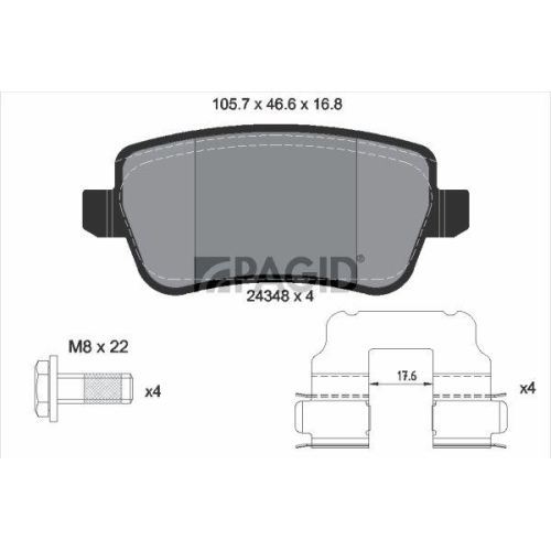 PAGID Bremsbelagsatz, Scheibenbremse T1606N