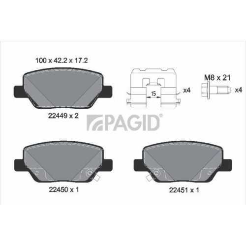 PAGID Bremsbelagsatz, Scheibenbremse T2668N