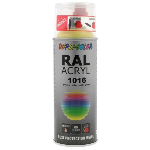 Lackspray Spr&uuml;hlack 400ml RAL 1016 schwefelgelb gl&auml;nzend 710094 DUPLI COLOR