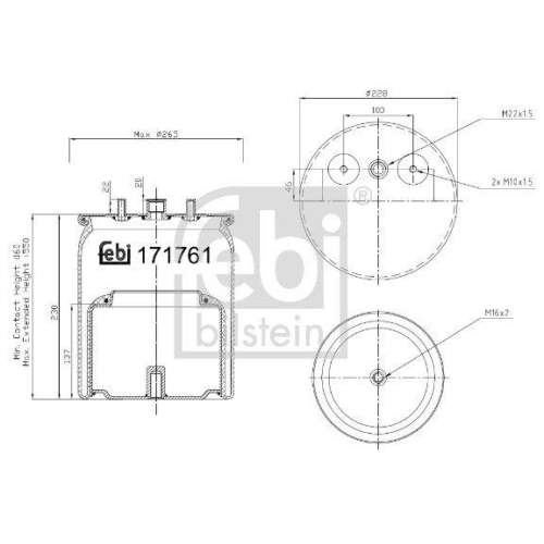 FEBI BILSTEIN Federbalg, Luftfederung 171761