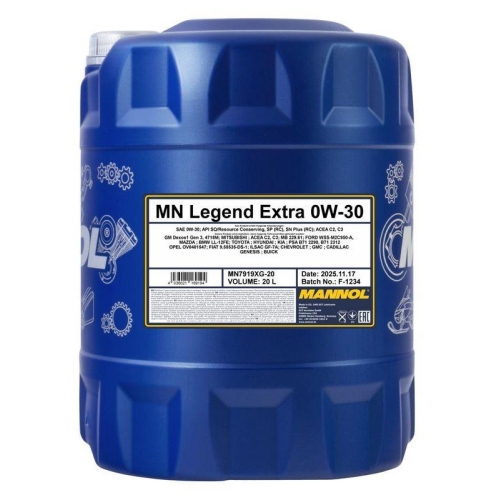 Motor&ouml;l Motoren&ouml;l Mannol Legend Extra 0W-30 20 Liter Kanister MN7919-20