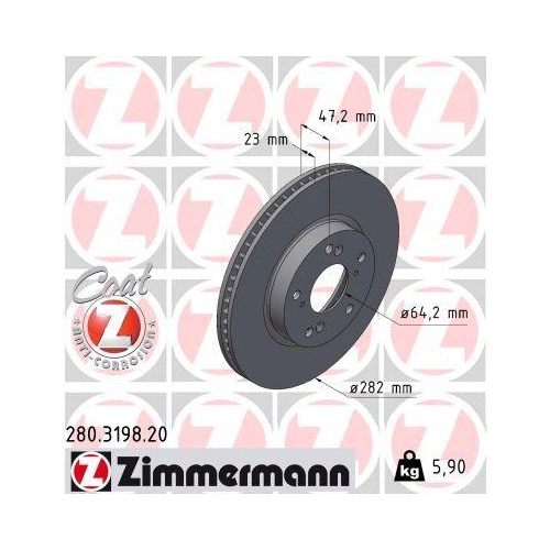ZIMMERMANN Bremsscheibe COAT Z 280.3198.20