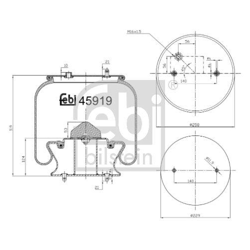 FEBI BILSTEIN Federbalg, Luftfederung 45919